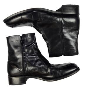 Florsheim Essex Black Leather Ankle Boot Size 10.5 B Narrow 17074-01 Side Zip